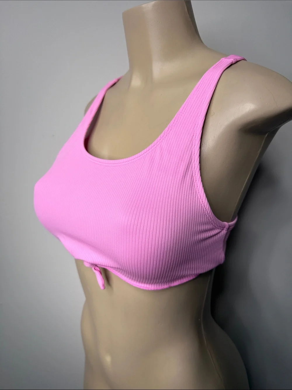 art class Pink Ribbed Knot Bikini Top